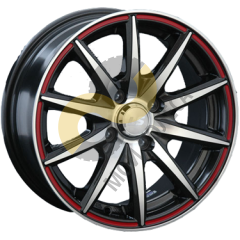 LS Wheels LS221 6.5x15 4x100  ET40 Dia73.1 BKFRL ()