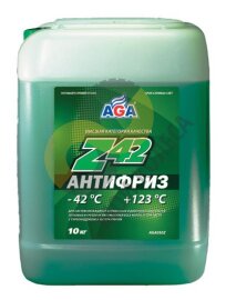 Антифриз AGA Z42 зеленый Этиленгликоль Готовый 10 л.